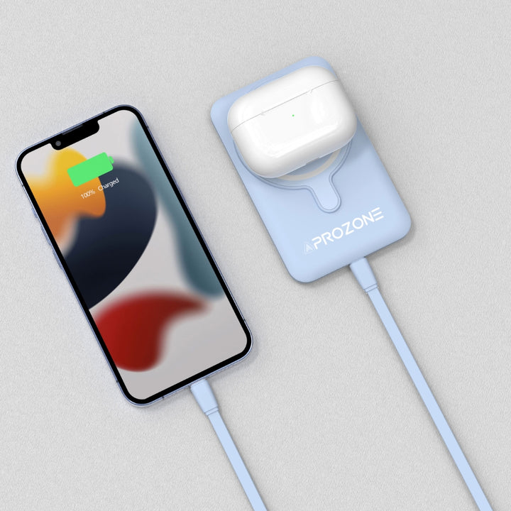 Magnetic Wireless Powerbank With Leather Kickstand For iPhones and iWatches - Aprozone