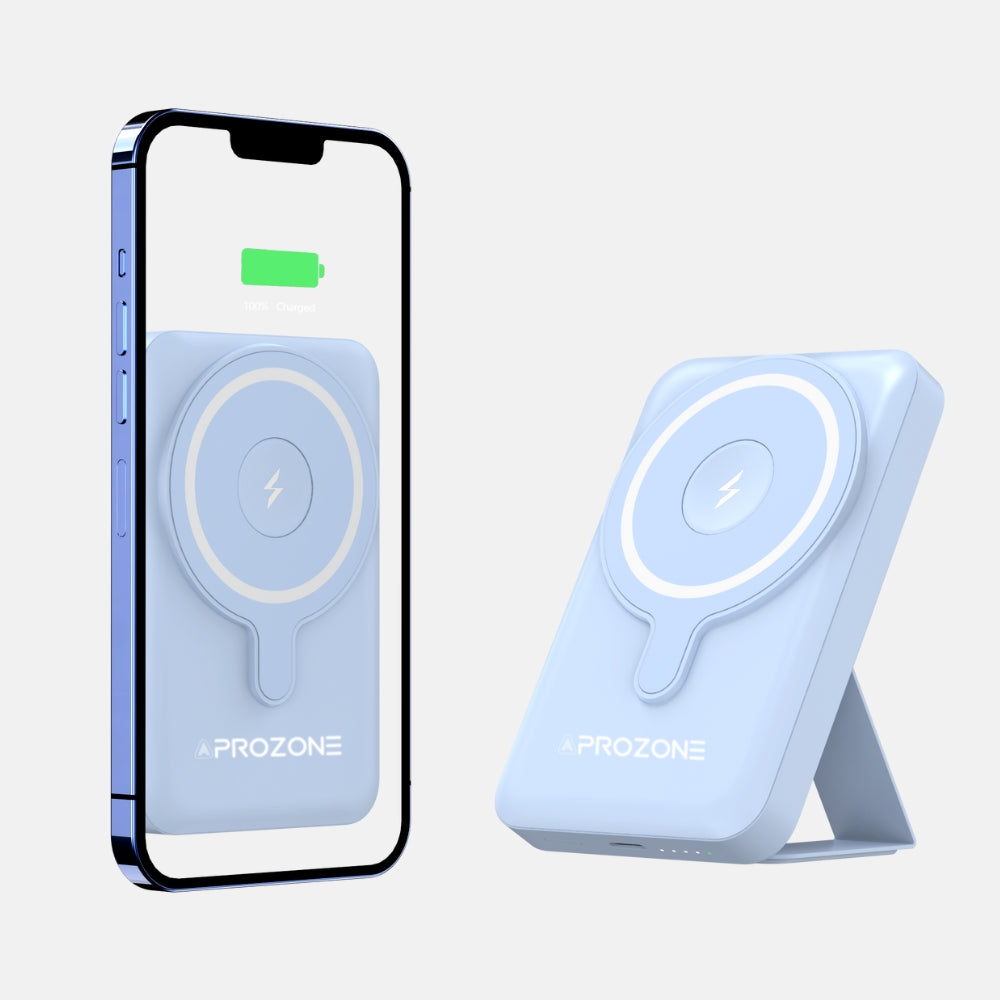 Magnetic Wireless Powerbank With Leather Kickstand For iPhones and iWatches - Aprozone