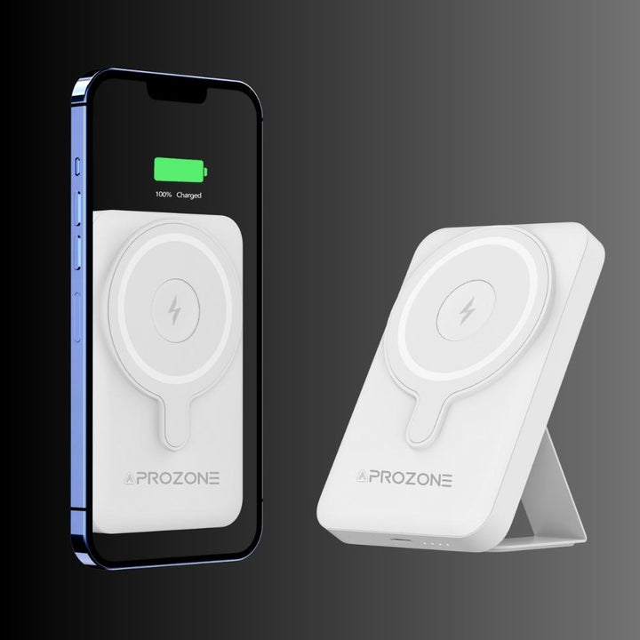 Magnetic Wireless Powerbank With Leather Kickstand For iPhones and iWatches - Aprozone