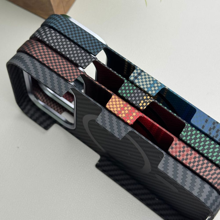 iPhone 17 ProMax Back Cover / Premium Carbon Fiber Texture Magsafe Case