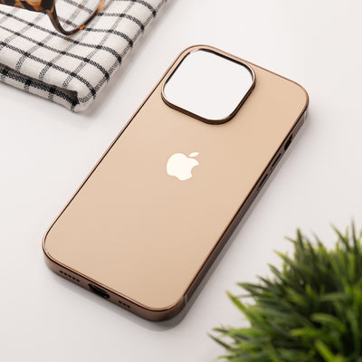 iPhone 14 Luxury Matte Silicone Case Chrome Sided