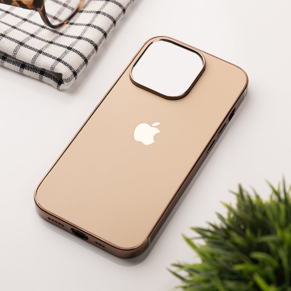 iPhone 13 ProMax Back Cover Matte Silicone My case With Chrome Sides