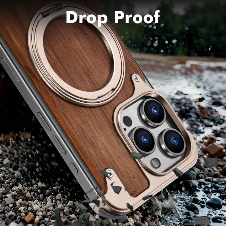 iPhone 16 Pro Back Cover / Luxury Magnetic Wooden Case