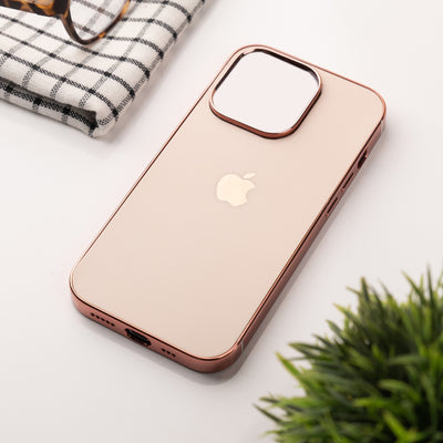 iPhone 14 Luxury Matte Silicone Case Chrome Sided
