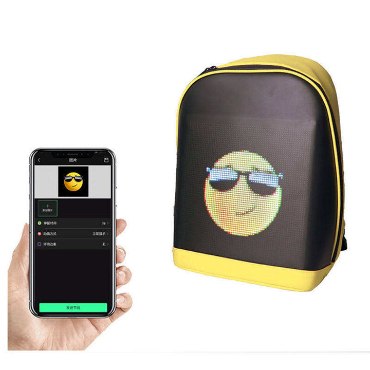 Premium LED Laptop Backpack - Stylish Illuminated Travel Bag for Men & Women ( Yellow)