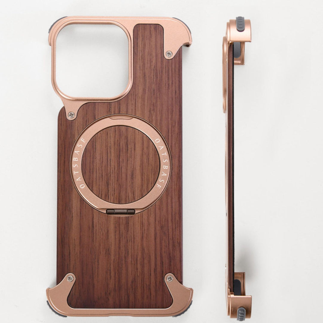 iPhone 16 Pro Back Cover / Luxury Magnetic Wooden Case