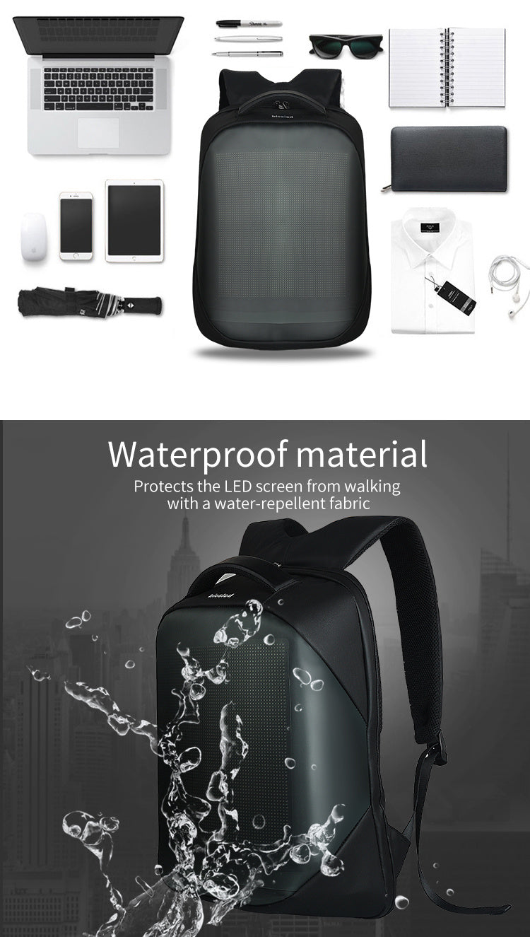 Premium LED Laptop Backpack - Stylish Illuminated Travel Bag for Men & Women (Black)