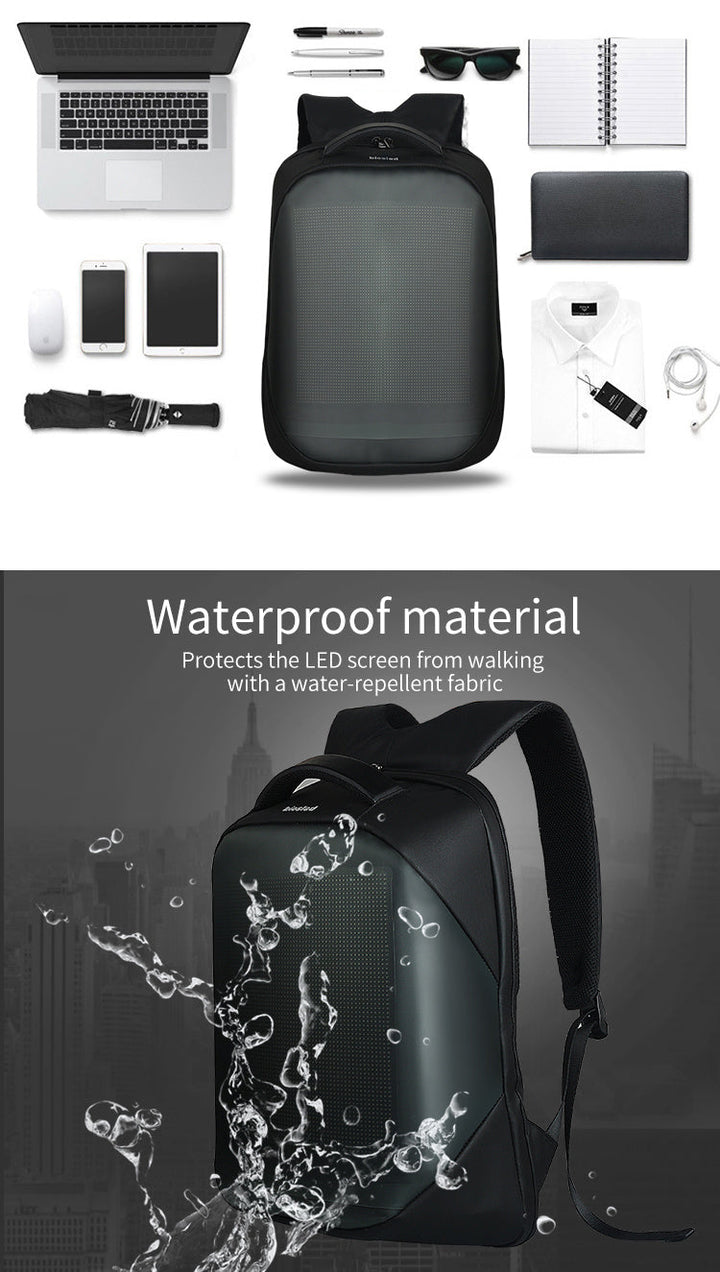 Premium LED Laptop Backpack - Stylish Illuminated Travel Bag for Men & Women (Black)