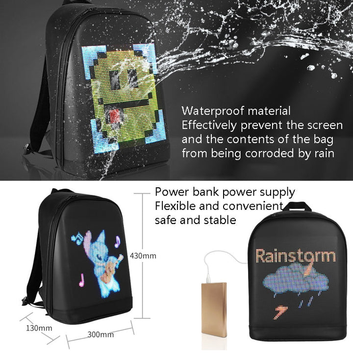 Premium LED Laptop Backpack - Stylish Illuminated Travel Bag for Men & Women (Black)