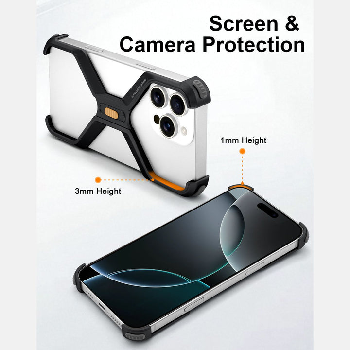 iPhone 16 Pro Back Cover / Titanium X Shape Bumper Case