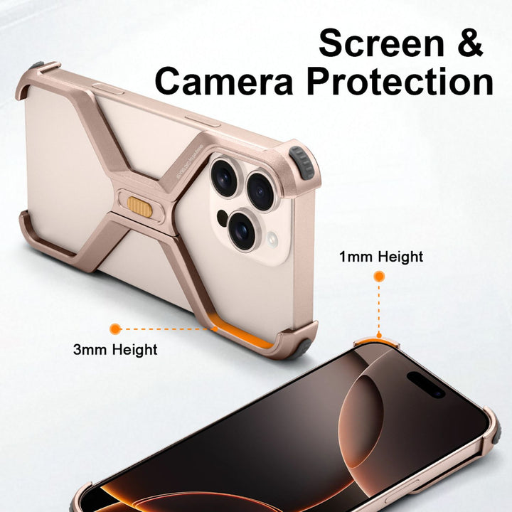 iPhone 16 Pro Back Cover / Titanium X Shape Bumper Case