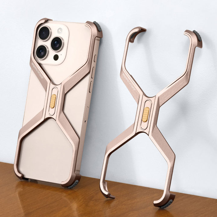 iPhone 16 Pro Back Cover / Titanium X Shape Bumper Case
