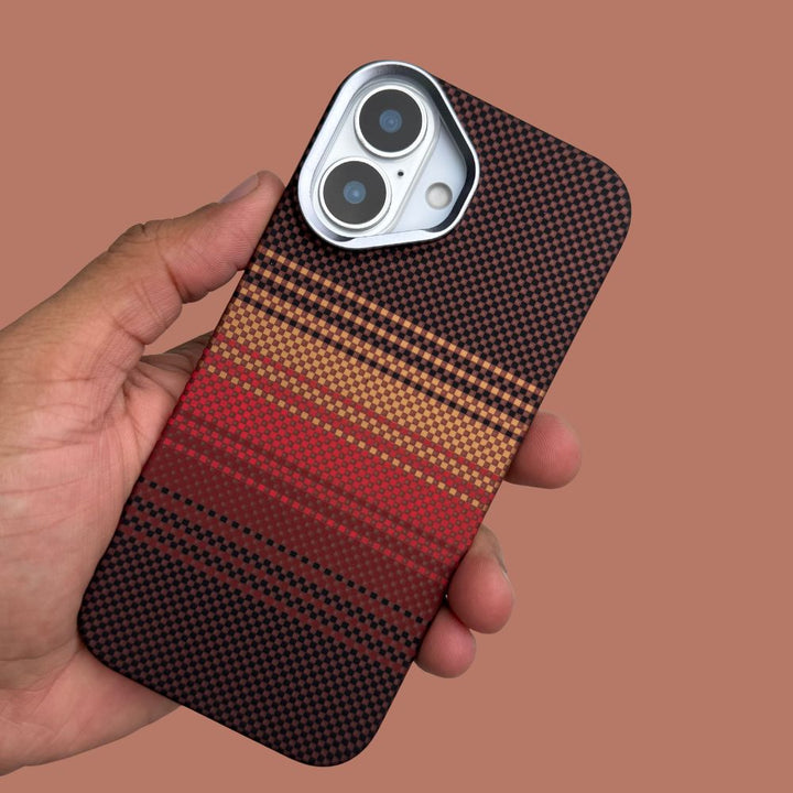 iPhone 17 Back Cover / Premium Carbon Fiber Texture Magsafe Case