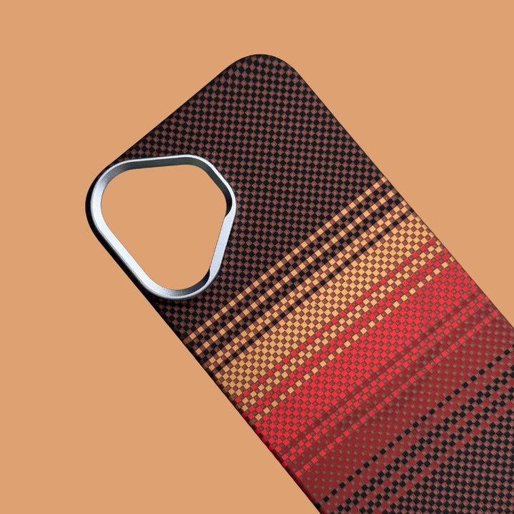 iPhone 17 Back Cover / Premium Carbon Fiber Texture Magsafe Case