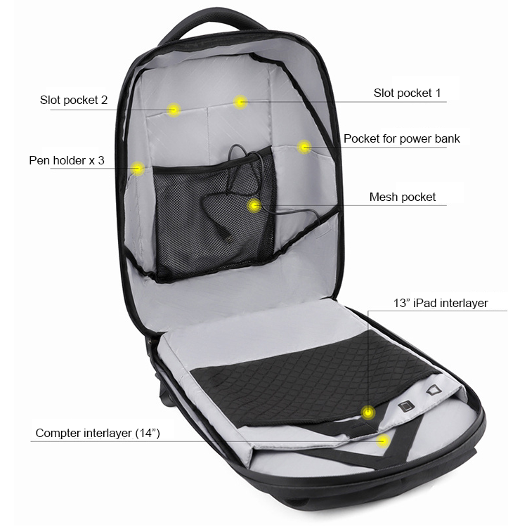 Premium LED Laptop Backpack - Stylish Illuminated Travel Bag for Men & Women (Black)