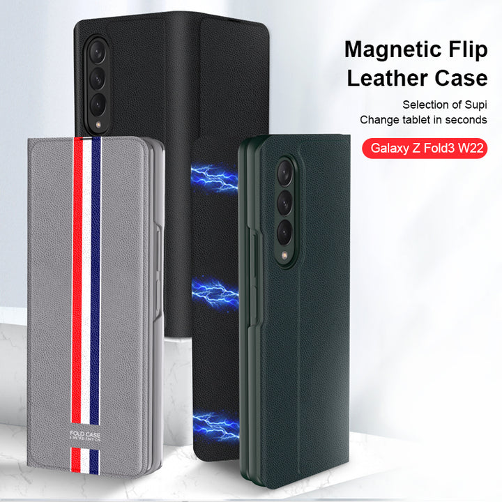 Samsung Galaxy Z Fold 3 Back Cover / Leather Foldable Flip Cases - Aprozone