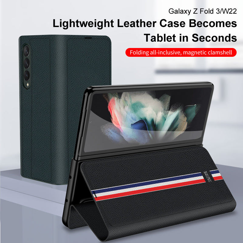 Samsung Galaxy Z Fold 3 Back Cover / Leather Foldable Flip Cases - Aprozone