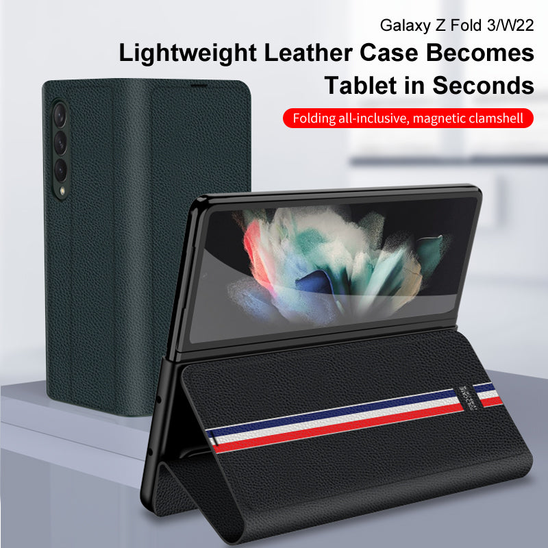 Samsung Galaxy Z Fold 3 Leather Foldable Flip Cases