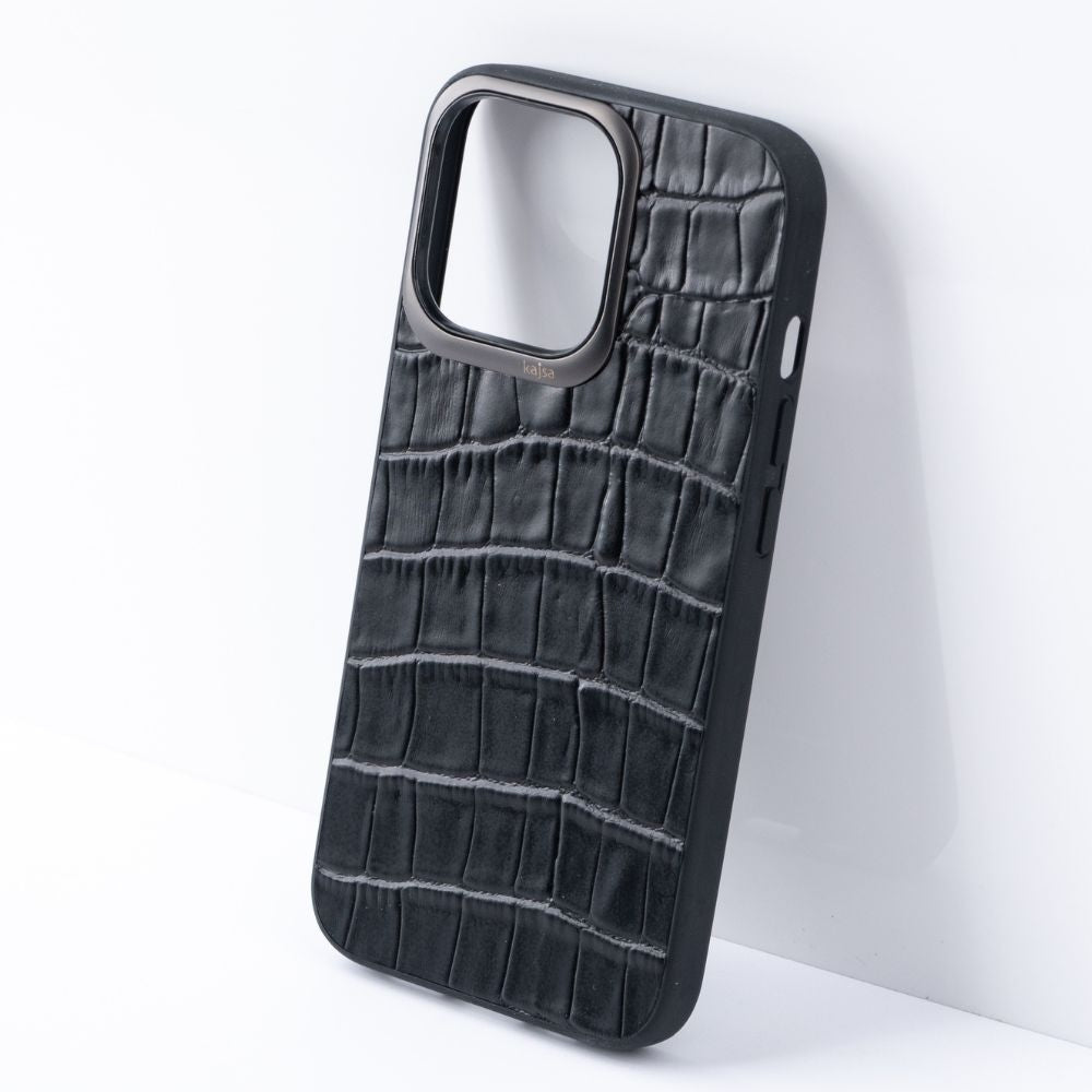 iPhone 13 Promax Back Cover / Croco Series Genuine Leather Case