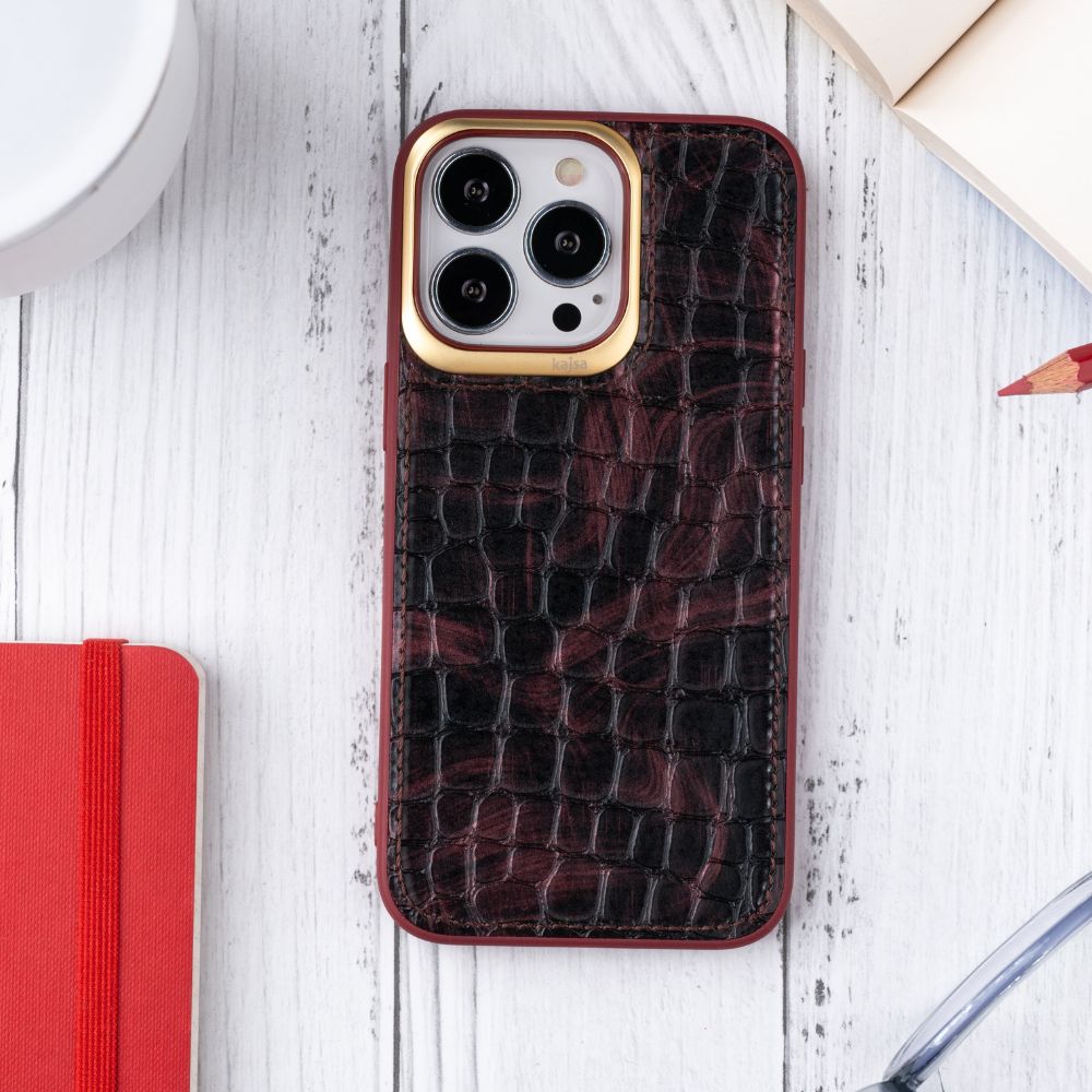 iPhone 13 Pro Stone Series Genuine Leather Case