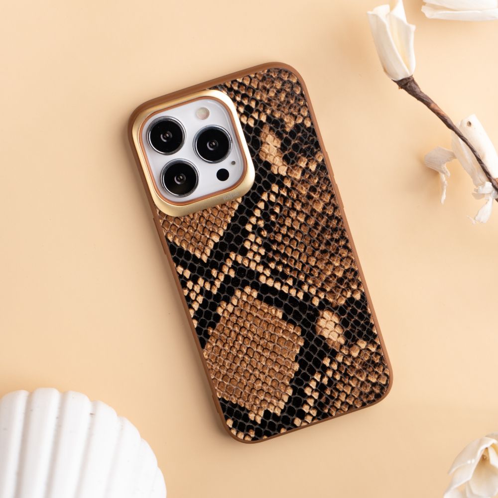 iPhone 13 ProMax Back Cover / Snake Series Genuine Leather Case