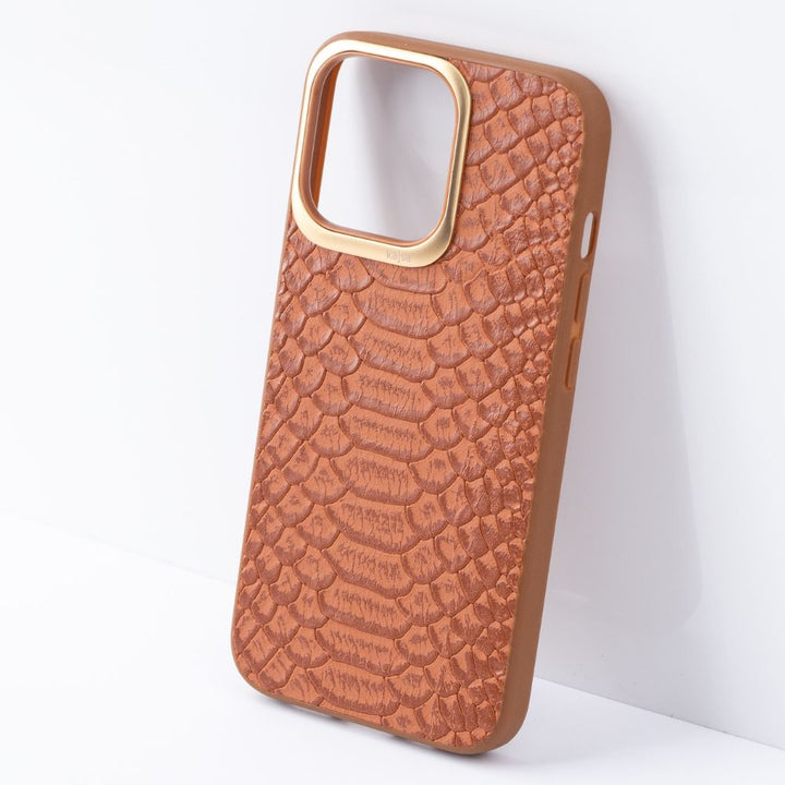 iPhone 13 Pro Back Cover / Crocodile Series Genuine Leather Case