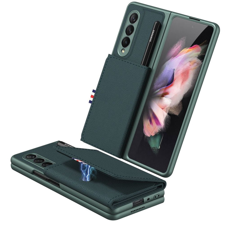 Samsung Galaxy Z Fold 3 Back Cover / Luxury Flip Case With Card Holder - Aprozone