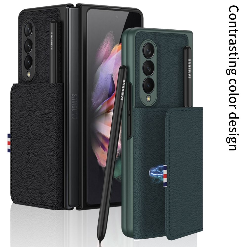 Samsung Galaxy Z Fold 3 Back Cover / Luxury Flip Case With Card Holder - Aprozone